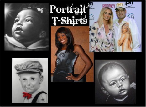 PORTRAIT T-SHIRTS, FAMILY, CHILD, R.I.P., MEMORIAL, CELEBRITY